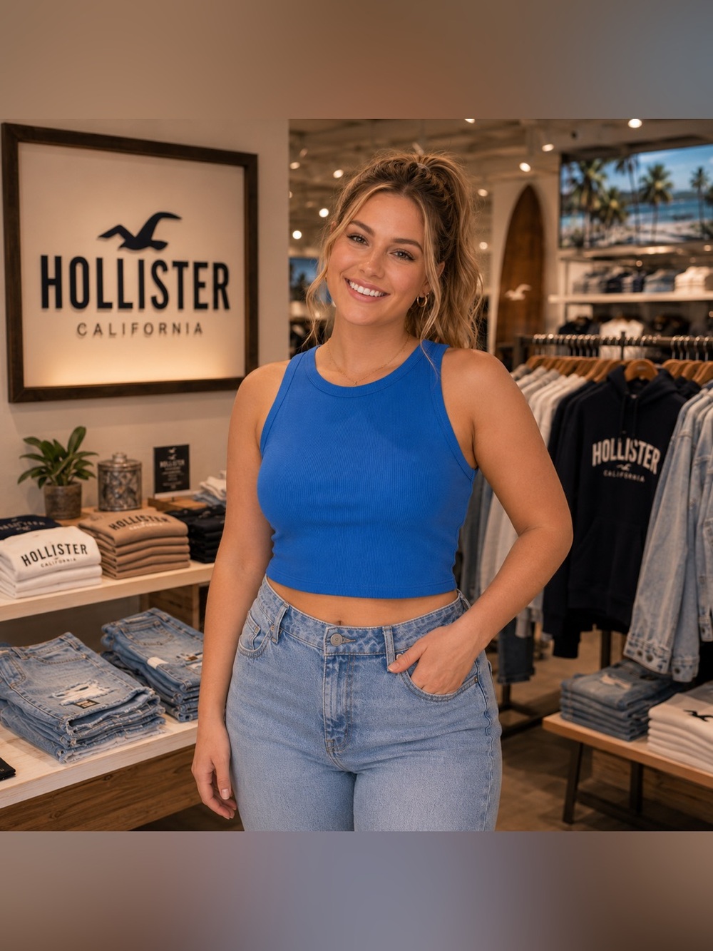 NWD Hollister Ribbed Cropped Tank (XL)